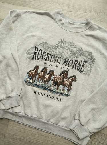 Vintage Rocking Horse Ranch Graphic Crewneck