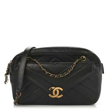 CHANEL Lambskin Chevron Quilted Coco Envelope Fla… - image 1