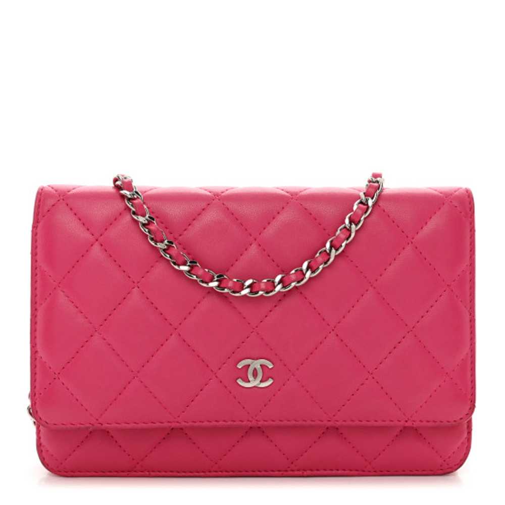 CHANEL Lambskin Quilted Wallet On Chain WOC Pink - image 1