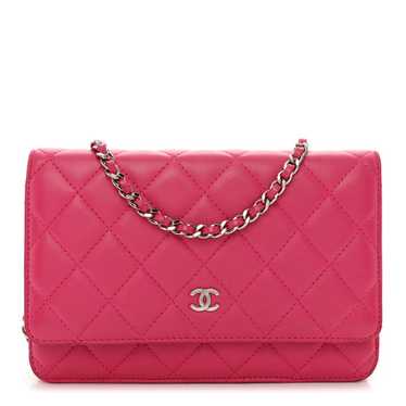 CHANEL Lambskin Quilted Wallet On Chain WOC Pink - image 1