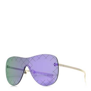 CHANEL Acetate Shield Runway Sunglasses 71158 Sil… - image 1