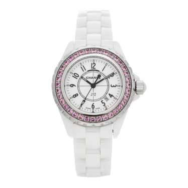 CHANEL Stainless Steel Ceramic Pink Sapphire 33mm… - image 1