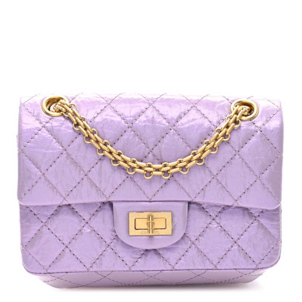 CHANEL Glittered Aged Calfskin Quilted Mini 2.55 … - image 1
