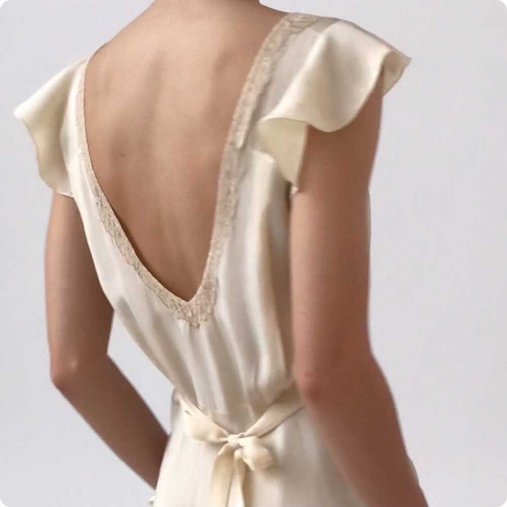 Vintage French 1930's Cream Silk Lace Dress - image 3