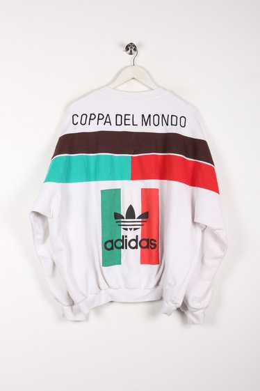90's RARE Adidas Italia Sweatshirt White XL