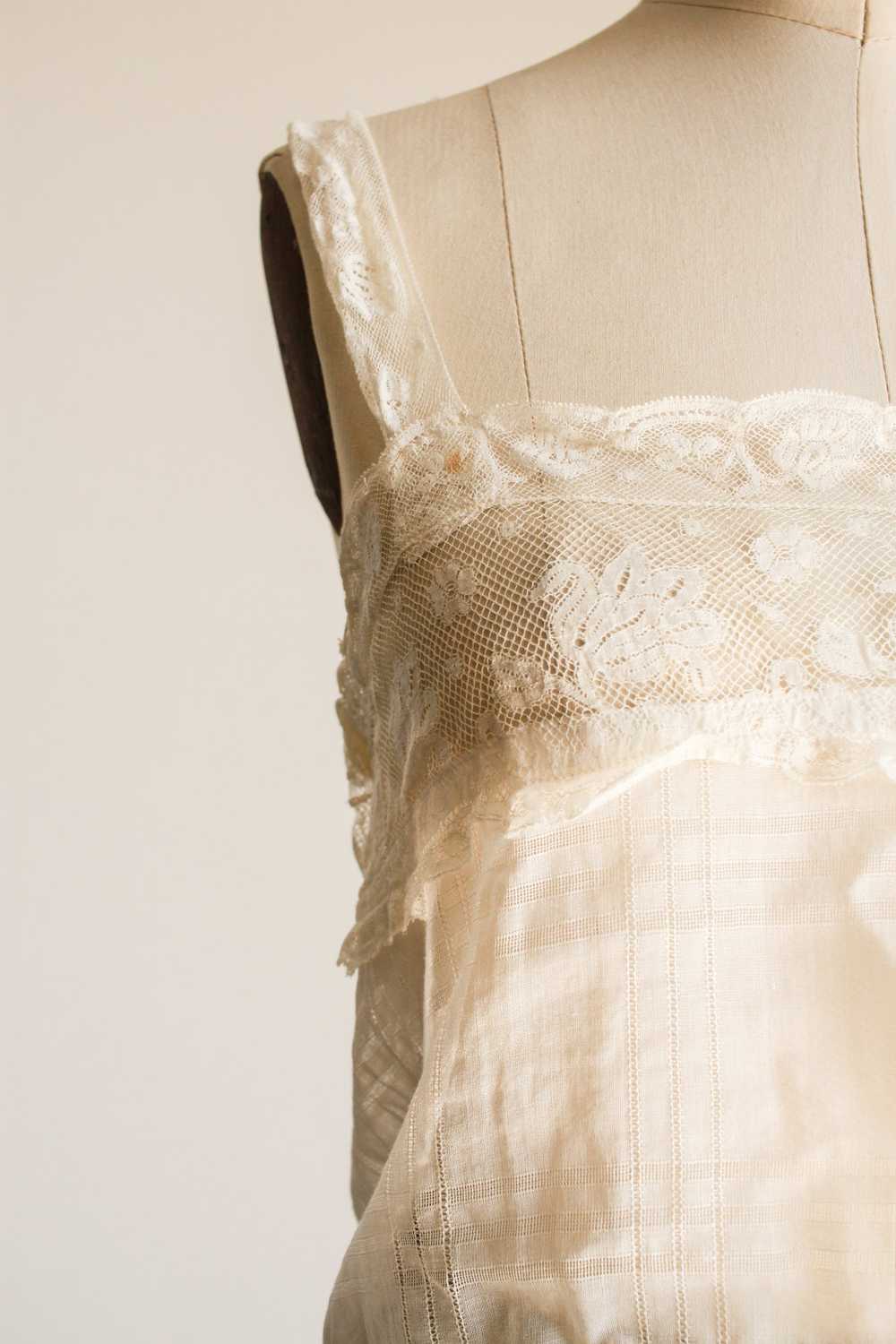 Victorian White Windowpane Cotton Camisole - image 5
