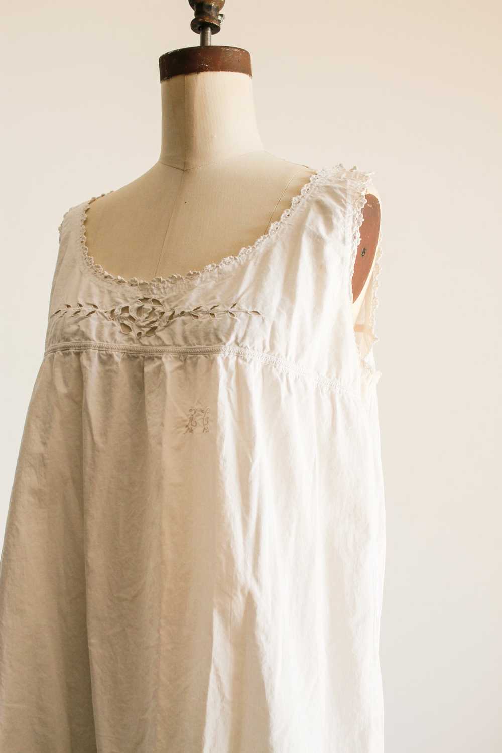 Victorian White Cotton Rosette Night Dress - image 2