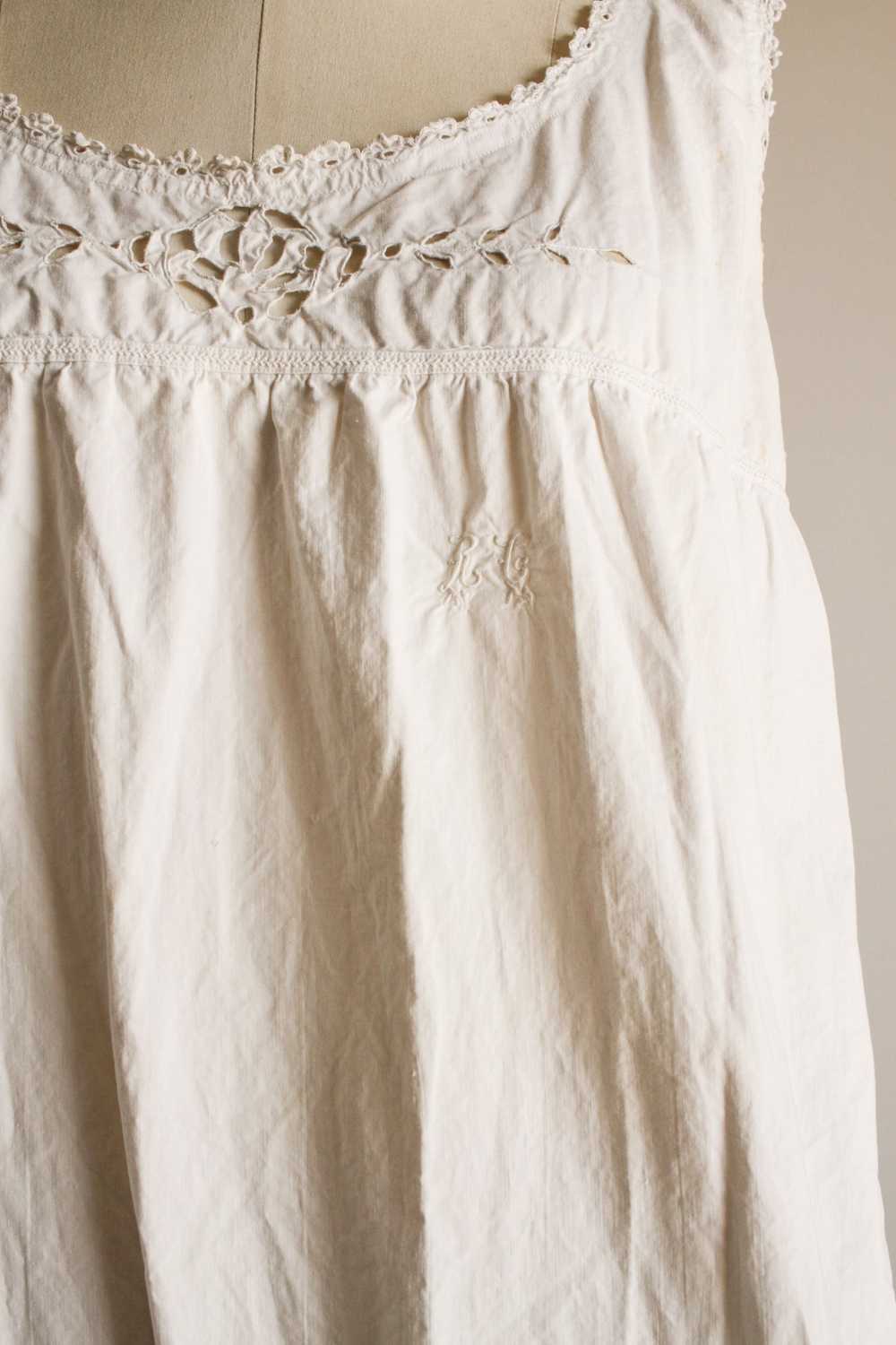 Victorian White Cotton Rosette Night Dress - image 3