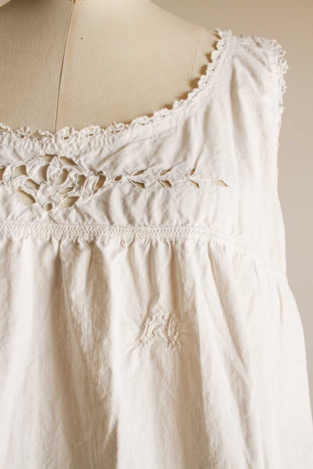 Victorian White Cotton Rosette Night Dress - image 4