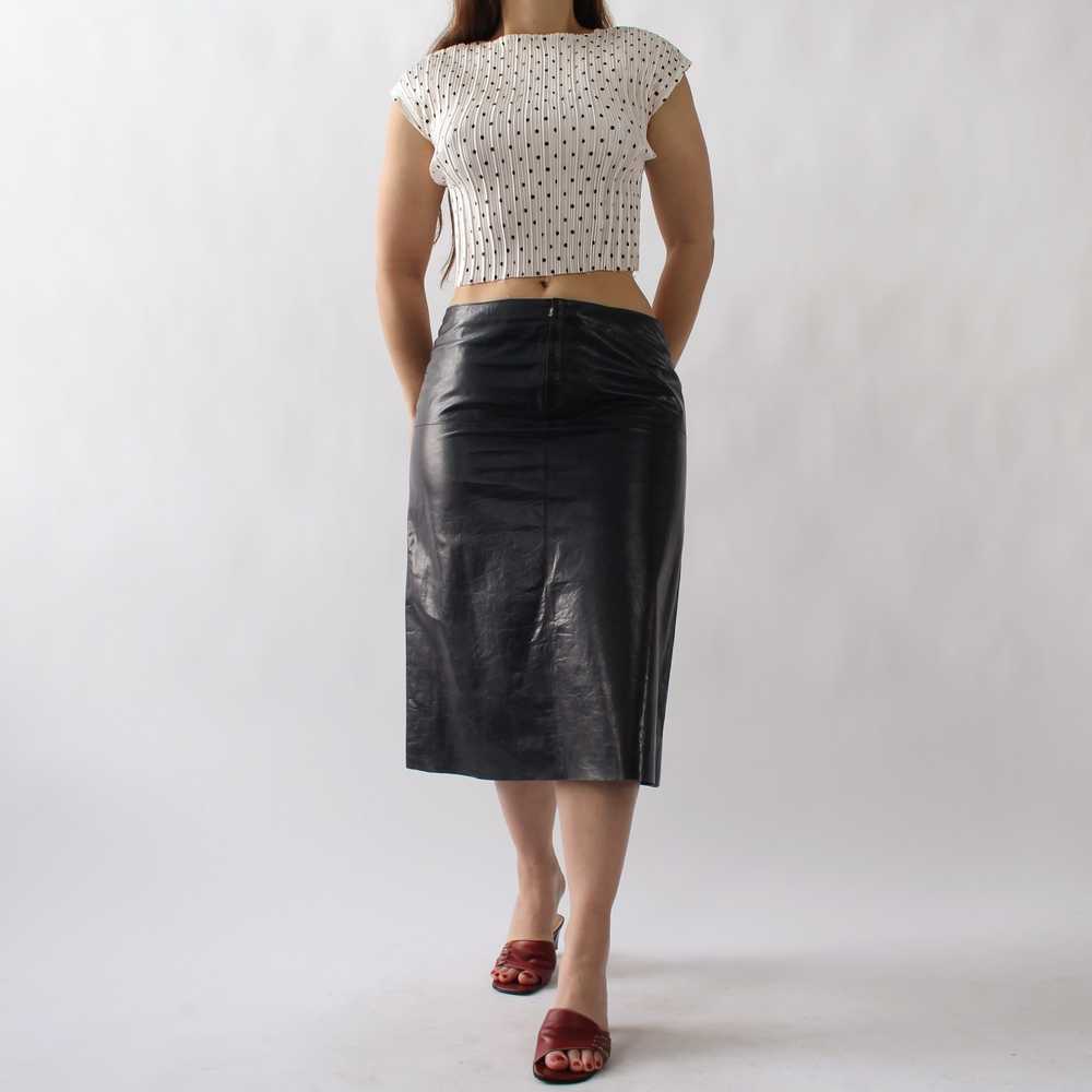 2000s Lower Rise Leather Skirt - W31 - image 1