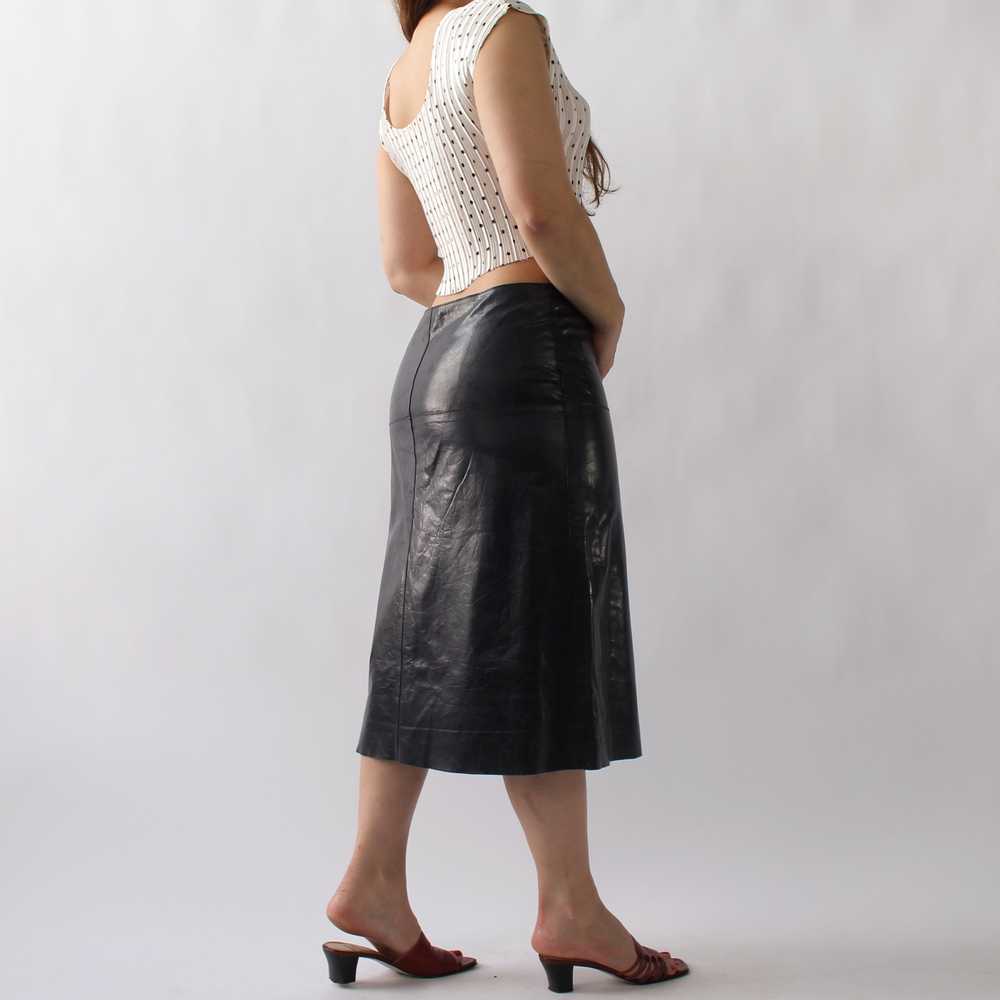 2000s Lower Rise Leather Skirt - W31 - image 2