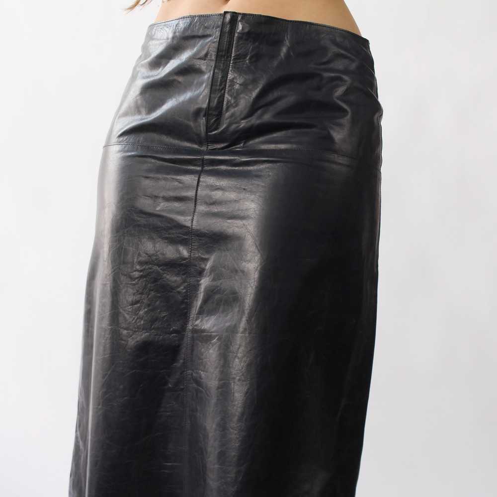 2000s Lower Rise Leather Skirt - W31 - image 3