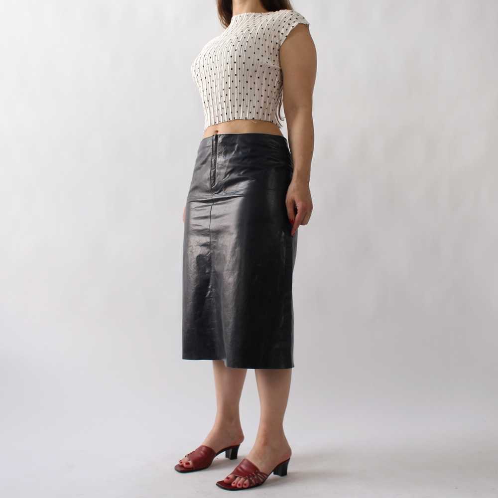 2000s Lower Rise Leather Skirt - W31 - image 5