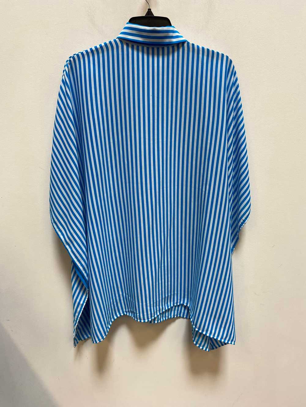 Tommy Bahama Women Blue Striped Collared Poncho S… - image 2