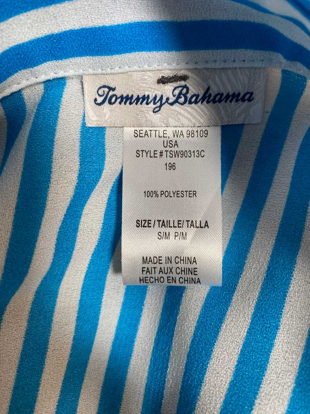 Tommy Bahama Women Blue Striped Collared Poncho S… - image 3
