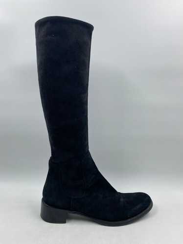 Authentic Prada Suede Black Knee-High Boot W 10