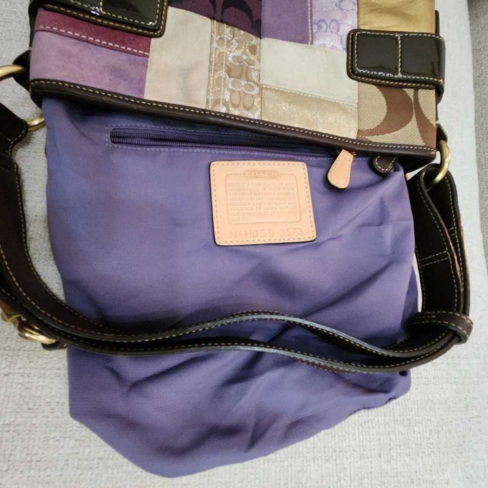 Nwot Coach Eva Holiday Patchwork Shoulder Bag - image 11