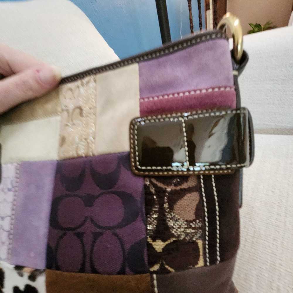 Nwot Coach Eva Holiday Patchwork Shoulder Bag - image 6