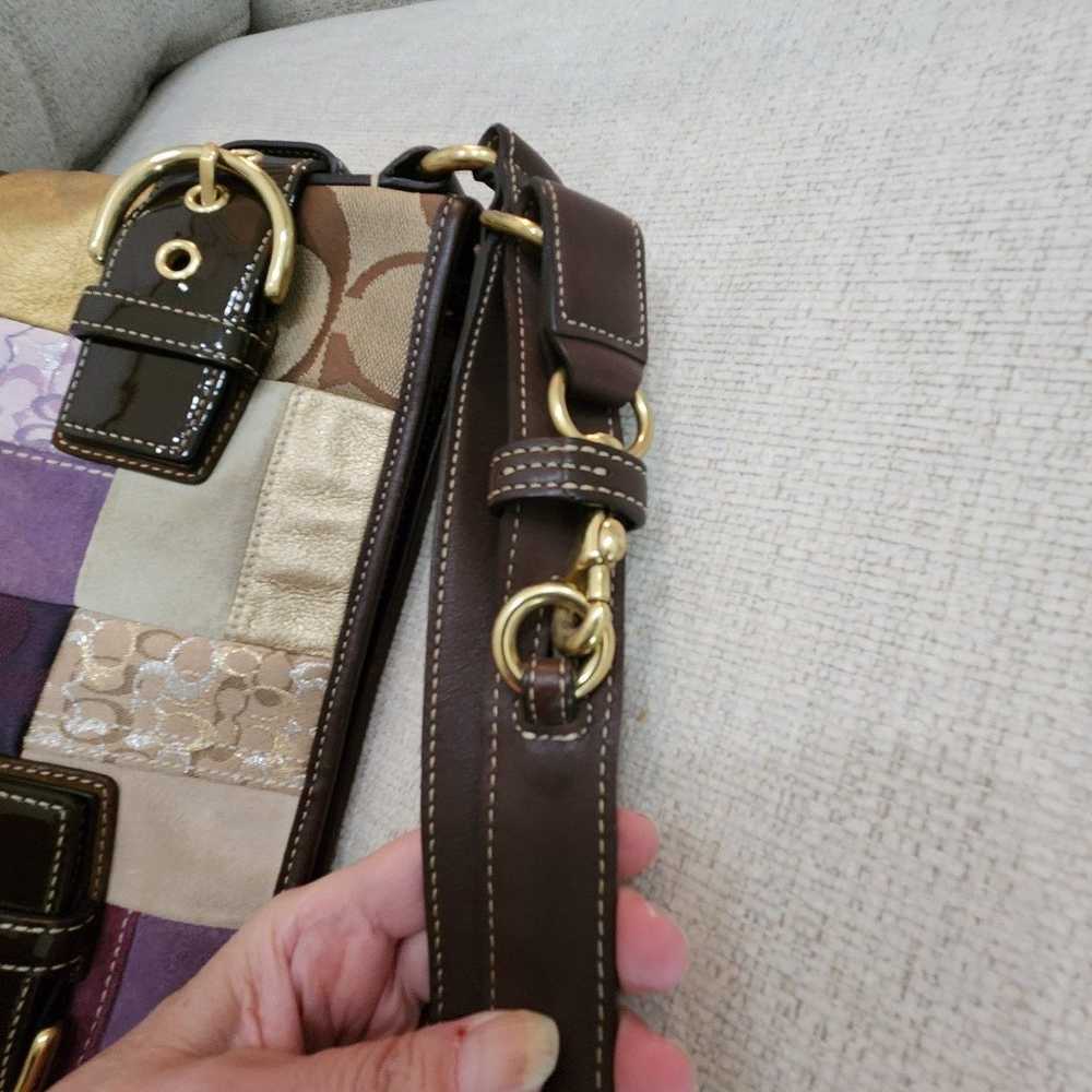 Nwot Coach Eva Holiday Patchwork Shoulder Bag - image 7