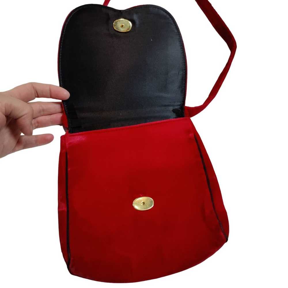 Vintage Red Velvet Mini Purse Shoulder Bag Christ… - image 2