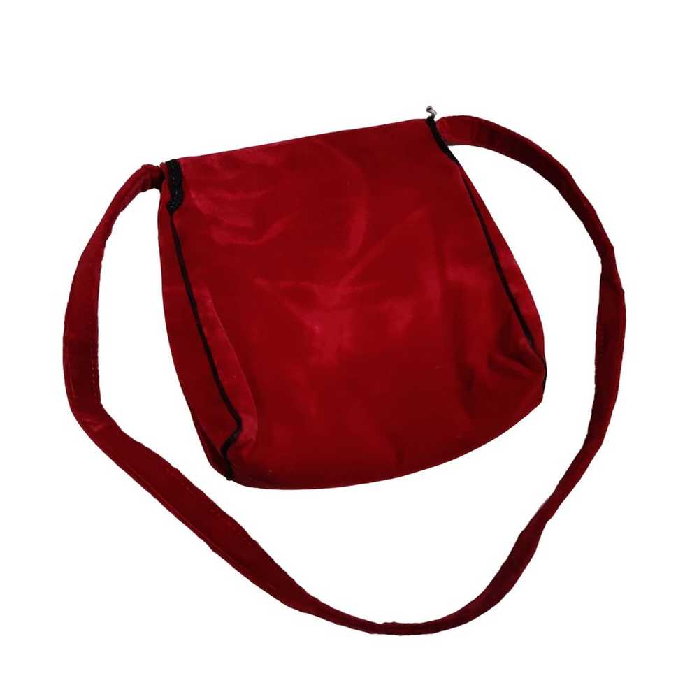 Vintage Red Velvet Mini Purse Shoulder Bag Christ… - image 5