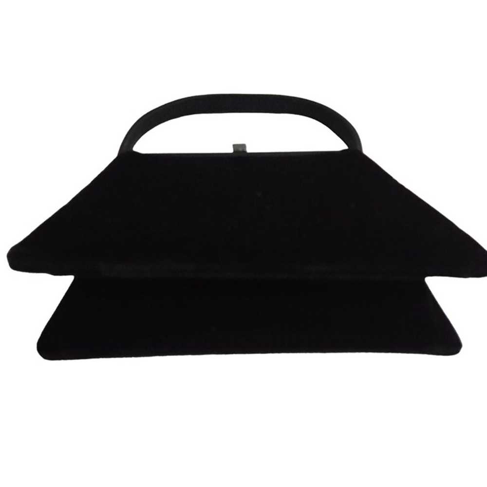 Carlo Fellini Vintage Black Velvet Top Handle Bag… - image 2
