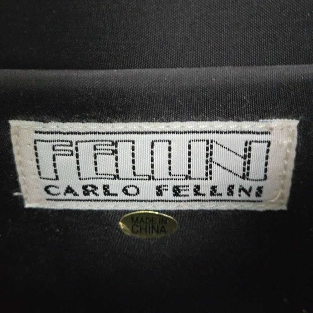 Carlo Fellini Vintage Black Velvet Top Handle Bag… - image 6