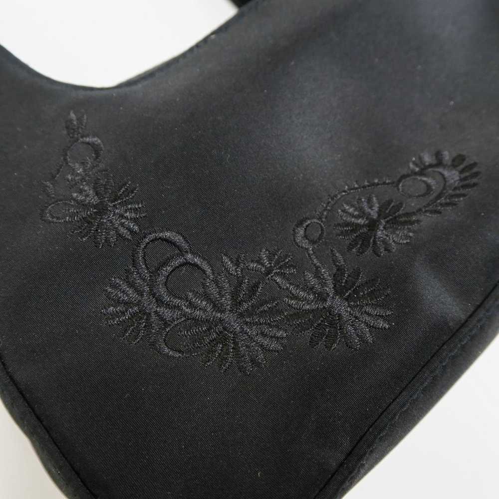 Vintage Y2K Black Floral Embroidered Mini Shoulde… - image 5