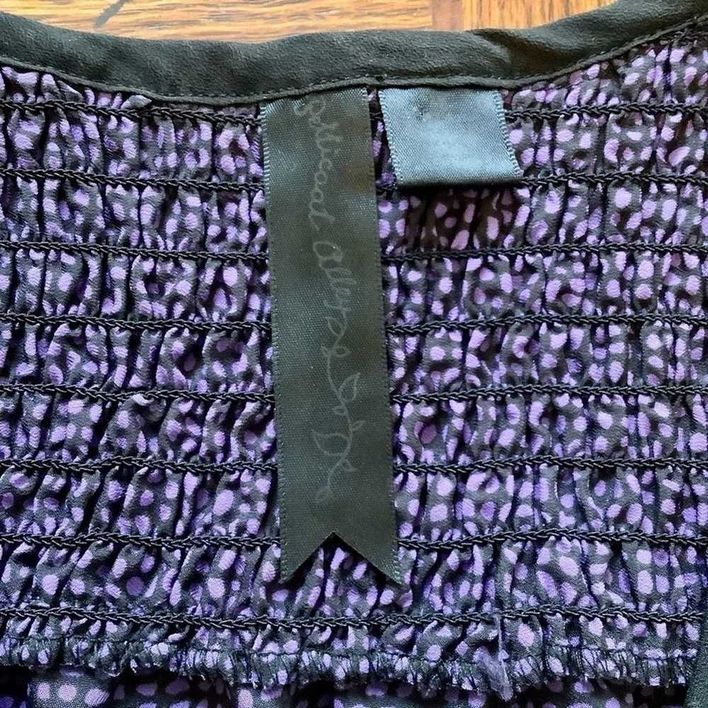 Petticoat Alley Purple Black Button Down Blouse S… - image 6