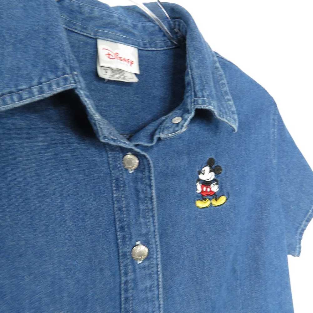 1990s Vintage Disney Mickey Mouse Denim Shirt But… - image 6