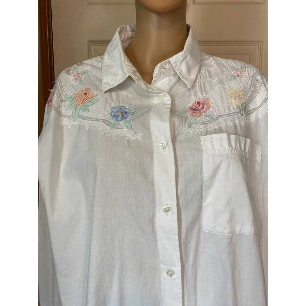Vintage Together 90s 100% Cotton Floral Embroider… - image 5