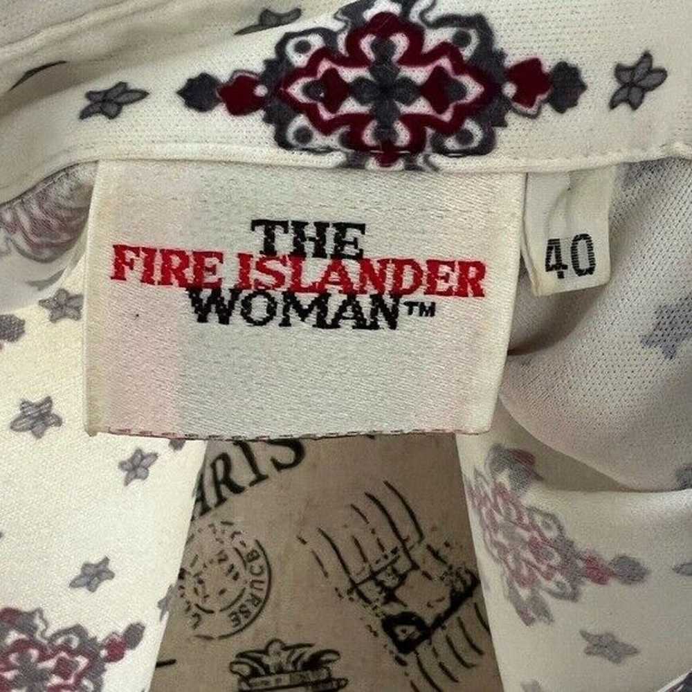 Vintage The Fire Islander women white red & gray … - image 3