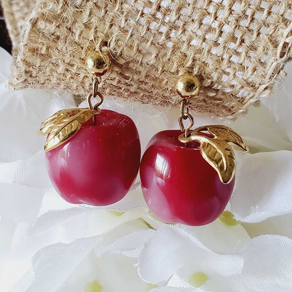 Vintage 1990s AVON Candy Apple Earrings GUC - image 11