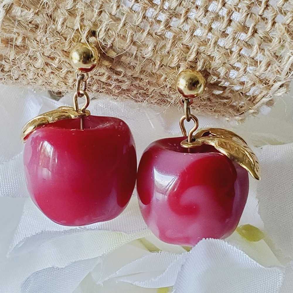 Vintage 1990s AVON Candy Apple Earrings GUC - image 12