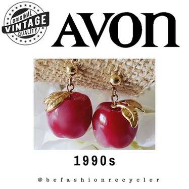 Vintage 1990s AVON Candy Apple Earrings GUC - image 1