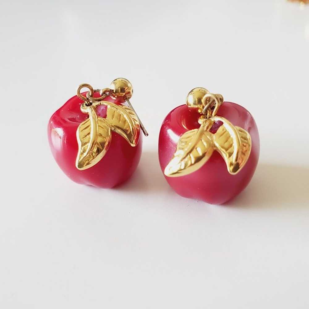 Vintage 1990s AVON Candy Apple Earrings GUC - image 2