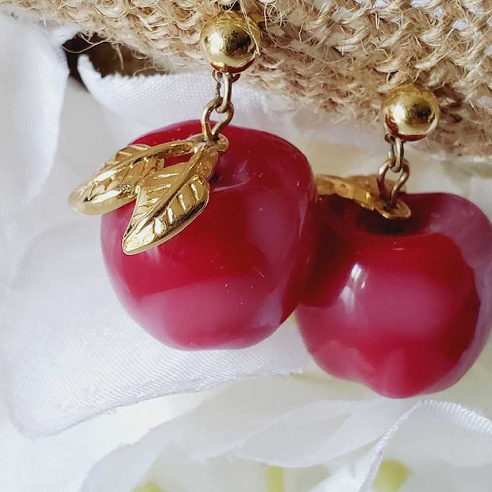 Vintage 1990s AVON Candy Apple Earrings GUC - image 3