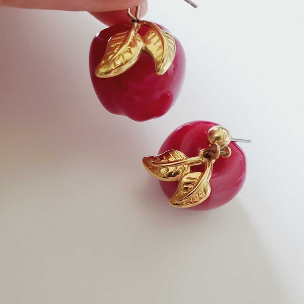 Vintage 1990s AVON Candy Apple Earrings GUC - image 7