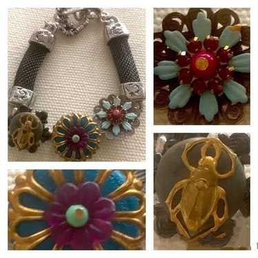 METAL MONK Frida 3D Flower Bracelet Toggle Handmad