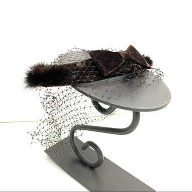 Vintage Brown Fur Juliet Fascinator Hat