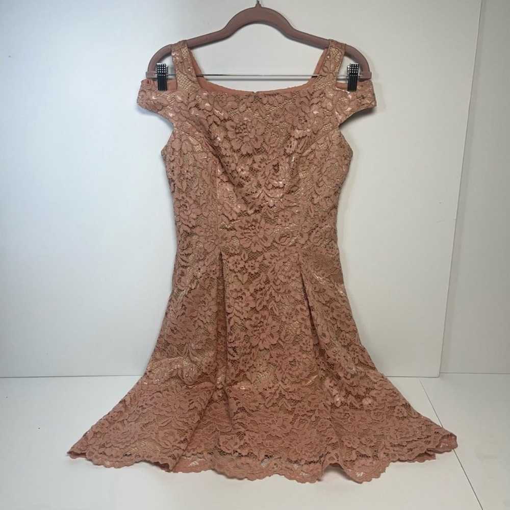 Vince Camuto Designer Dress | Blush Pink Lace Sho… - image 1
