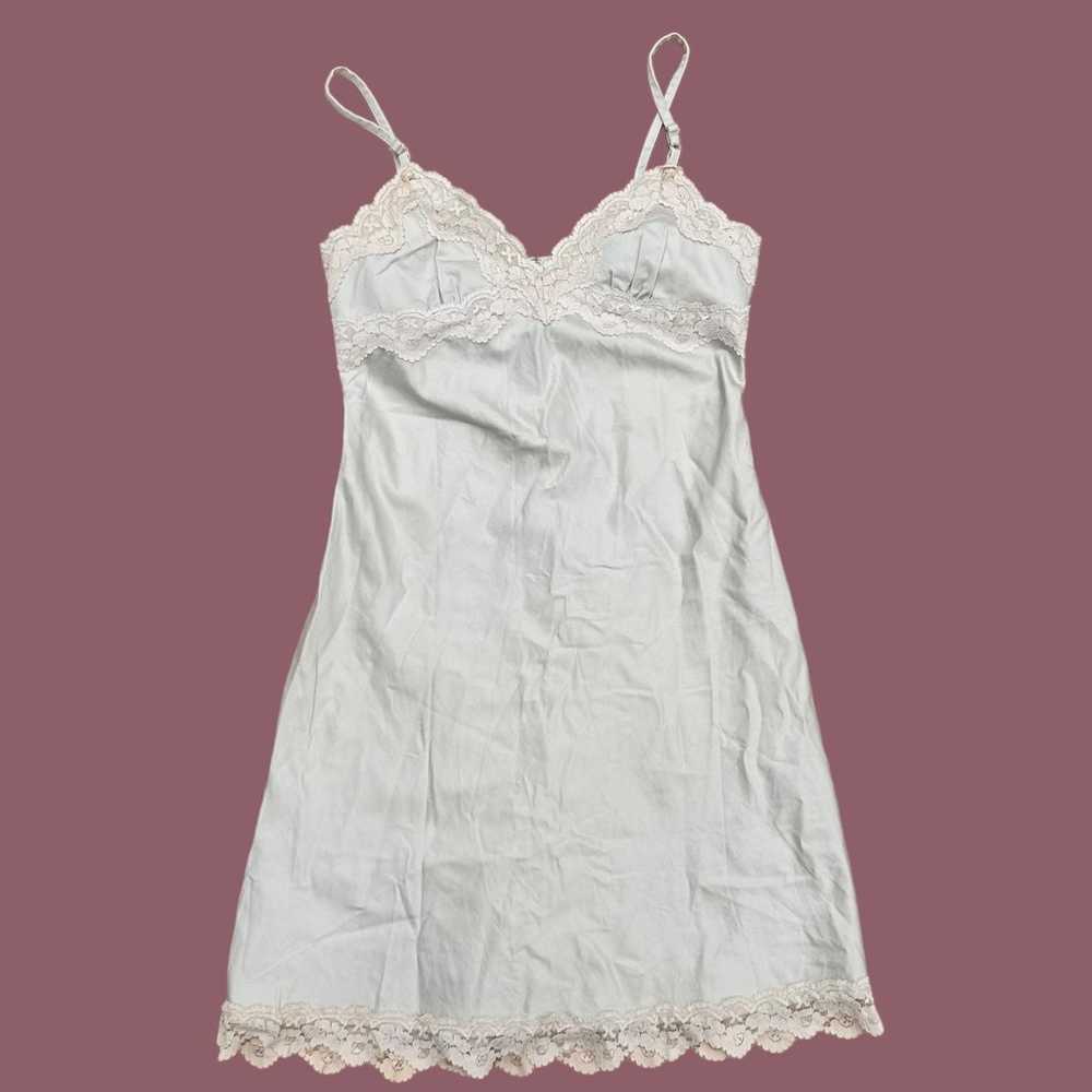Vintage Cream and Lace Slip Style Mini Dress - image 1