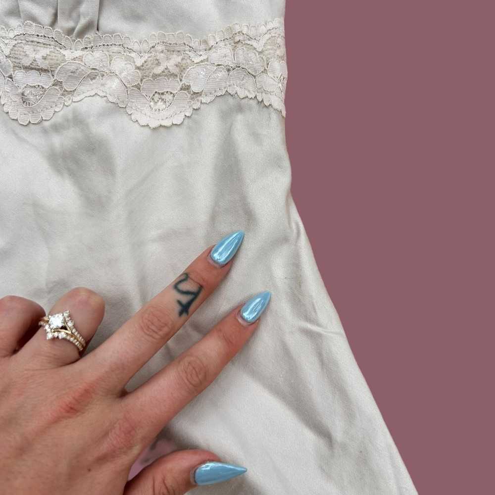 Vintage Cream and Lace Slip Style Mini Dress - image 6