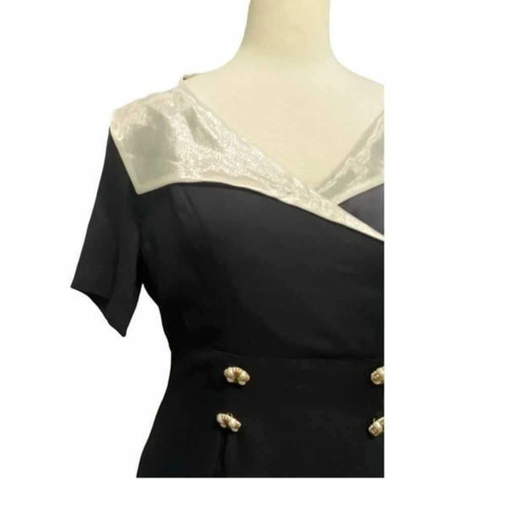 Atina 80s VTG Dress Black White Size 10 - image 12