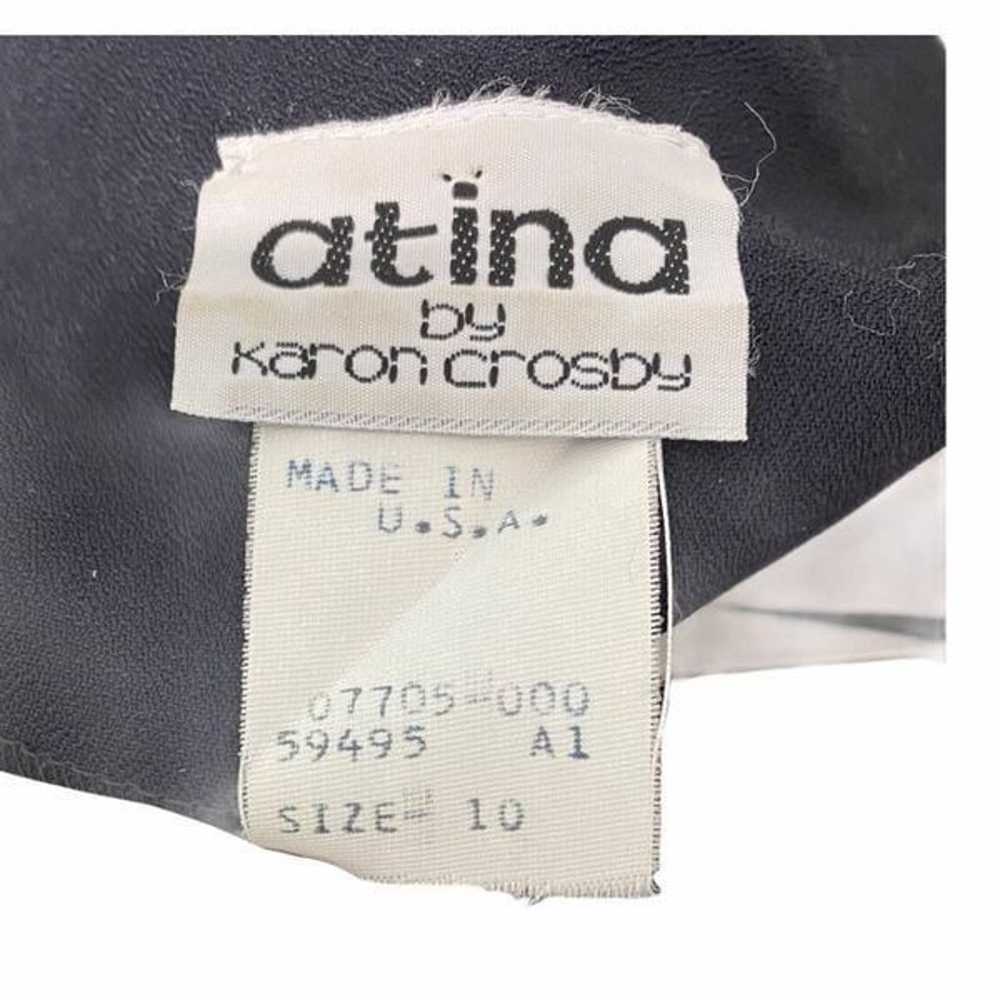 Atina 80s VTG Dress Black White Size 10 - image 3