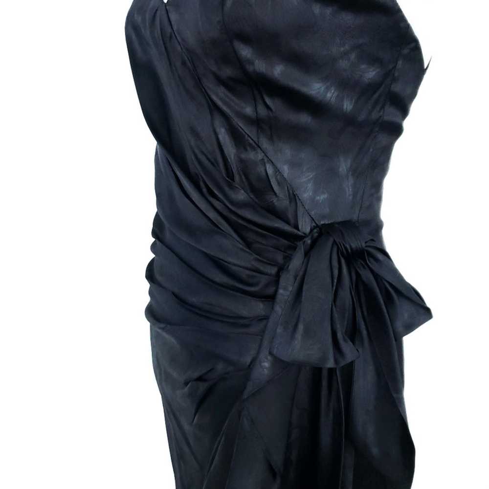 Vintage Black Cocktail Prom Party Dress 80s TD4 E… - image 2