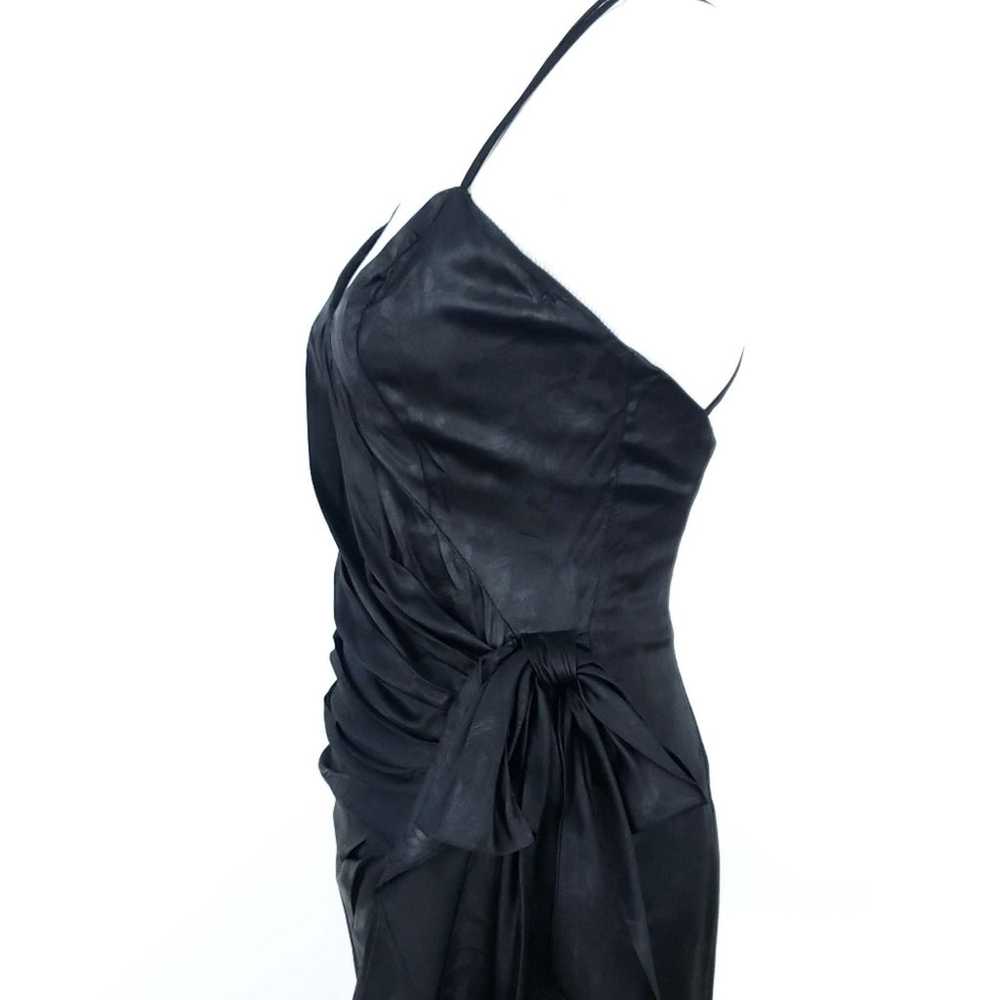 Vintage Black Cocktail Prom Party Dress 80s TD4 E… - image 3