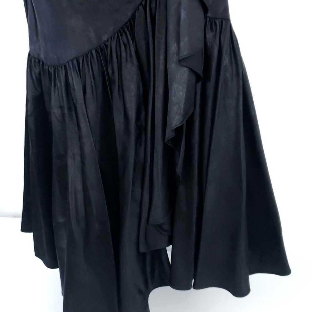 Vintage Black Cocktail Prom Party Dress 80s TD4 E… - image 4