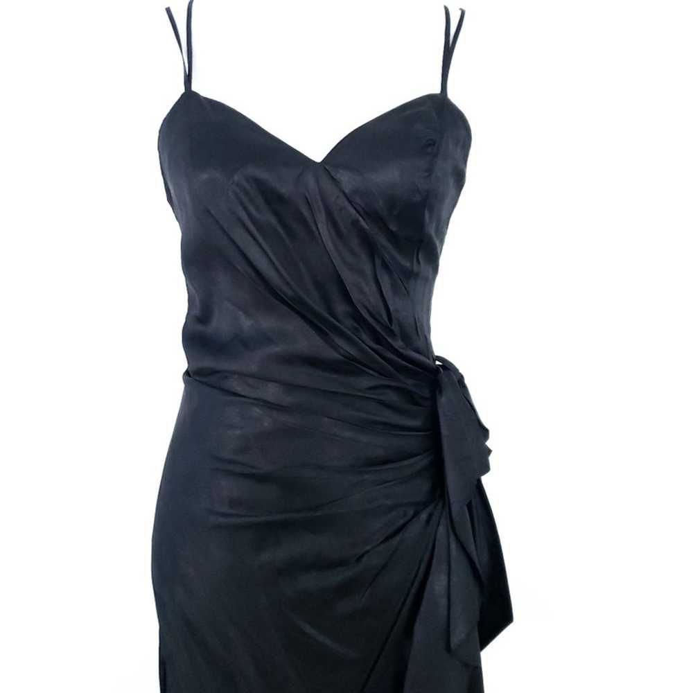 Vintage Black Cocktail Prom Party Dress 80s TD4 E… - image 5