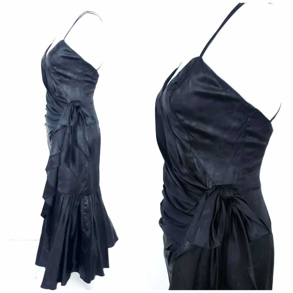 Vintage Black Cocktail Prom Party Dress 80s TD4 E… - image 7